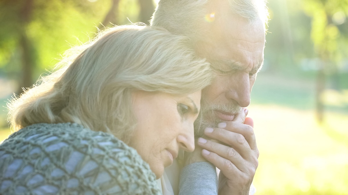 sad older couple